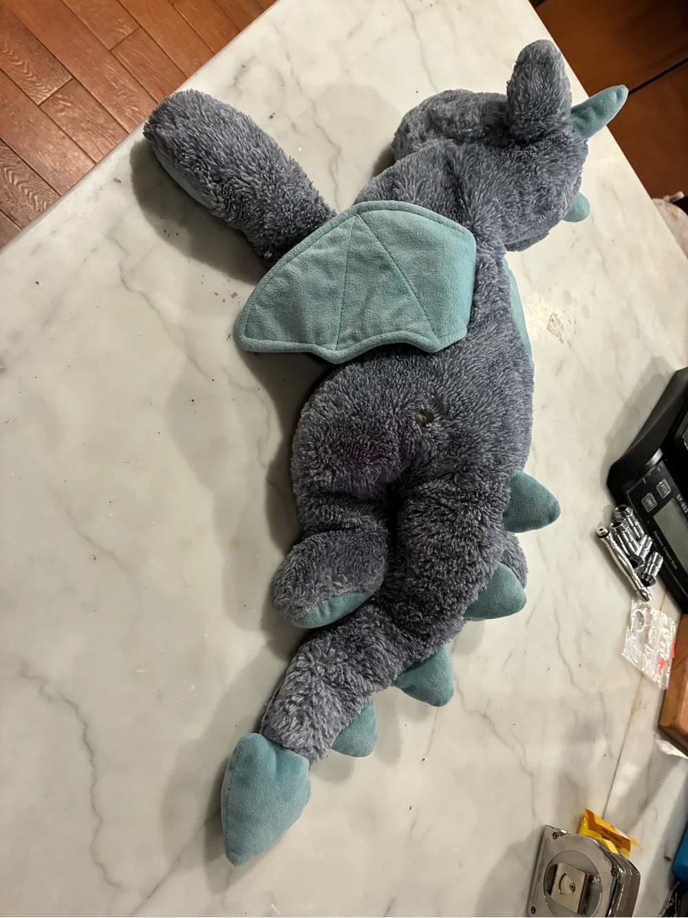 FAO Schwarz Adopt A Pet Enchanted Dragon Stuffed Plush Gray 26”